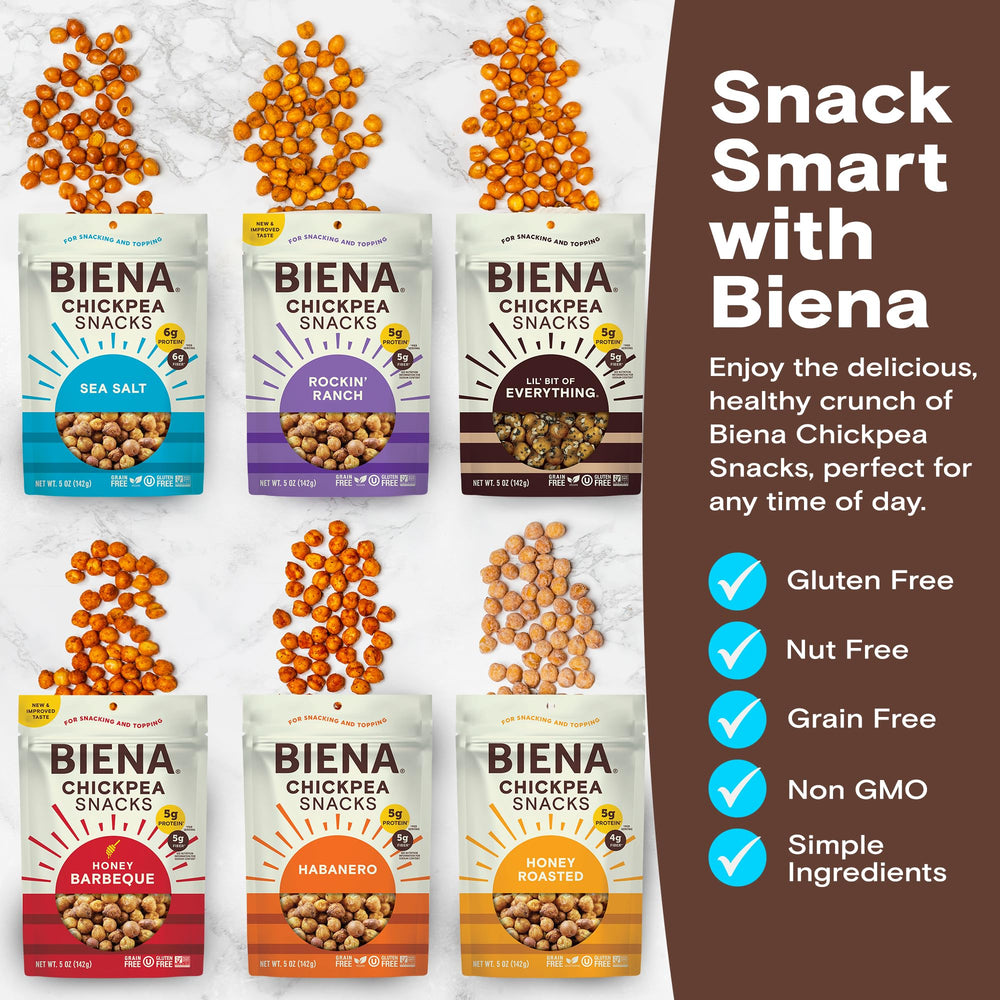 BIENA Chickpeas Habanero bag with gentle spice.