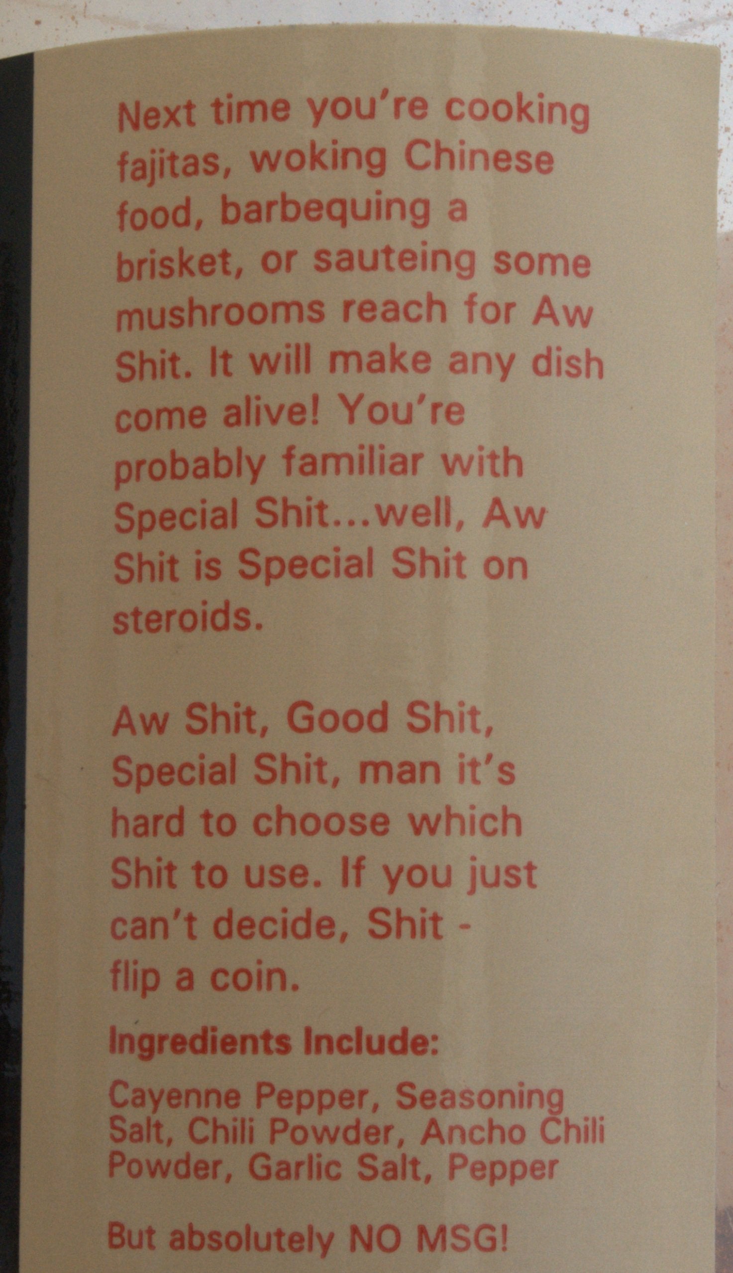 Grilled vegetables seasoned with Aw Shit for a savory boost