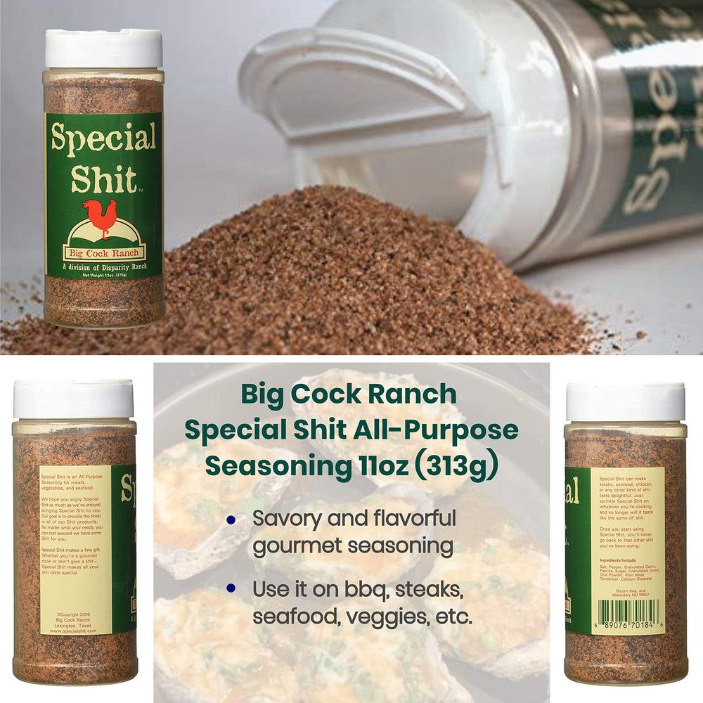 Big Cock Ranch Chicken Shit 12oz seasoning adds zest to poultry dishes.