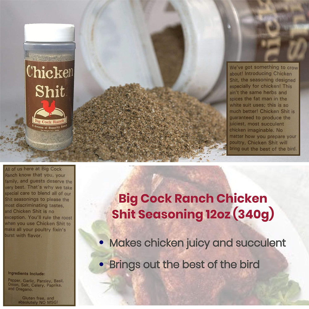 Big Cock Ranch Bull Shit for Steak 12oz bottle enhances beef flavor on the grill.