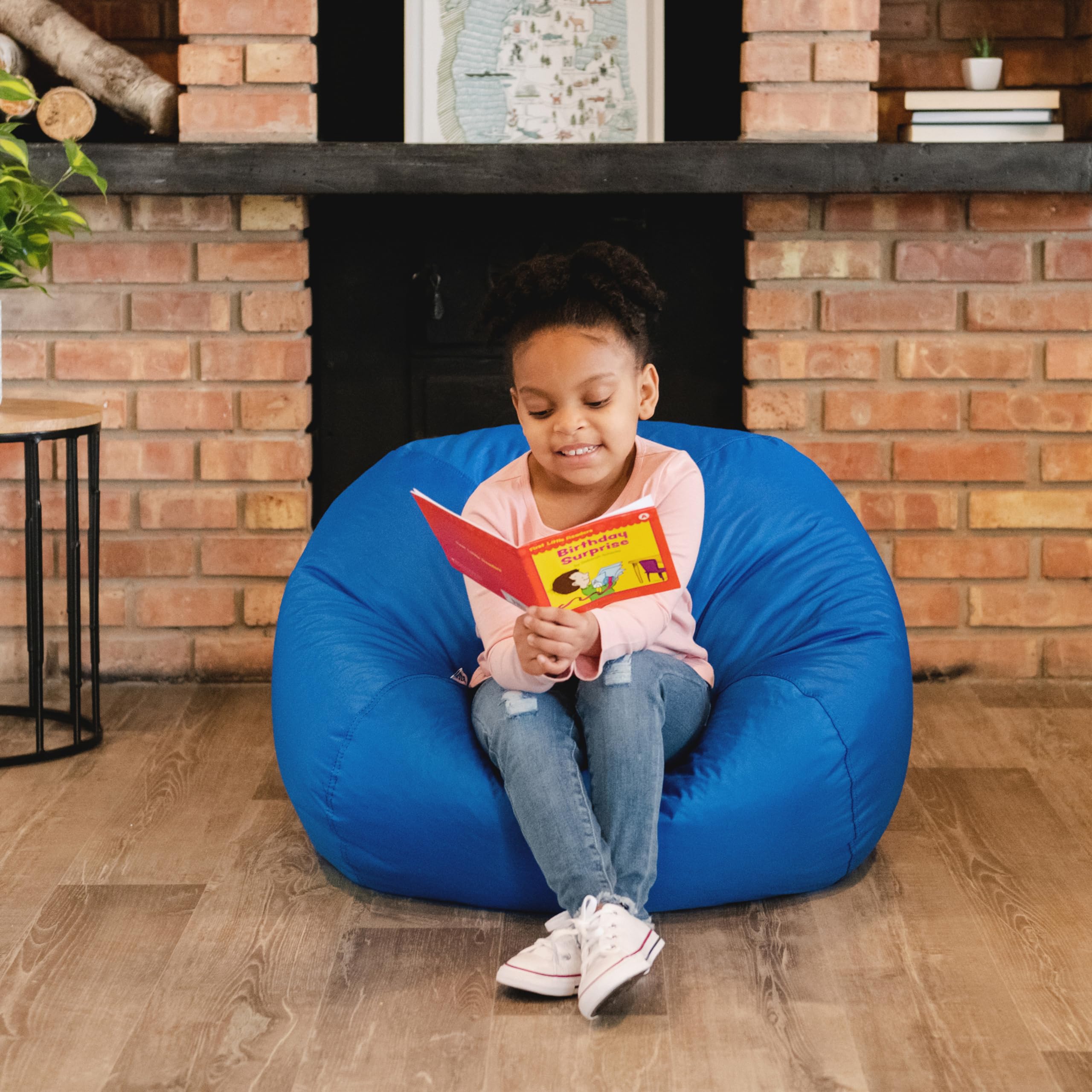 Big Joe Classic bean bag chair with built-in handle for easy transport