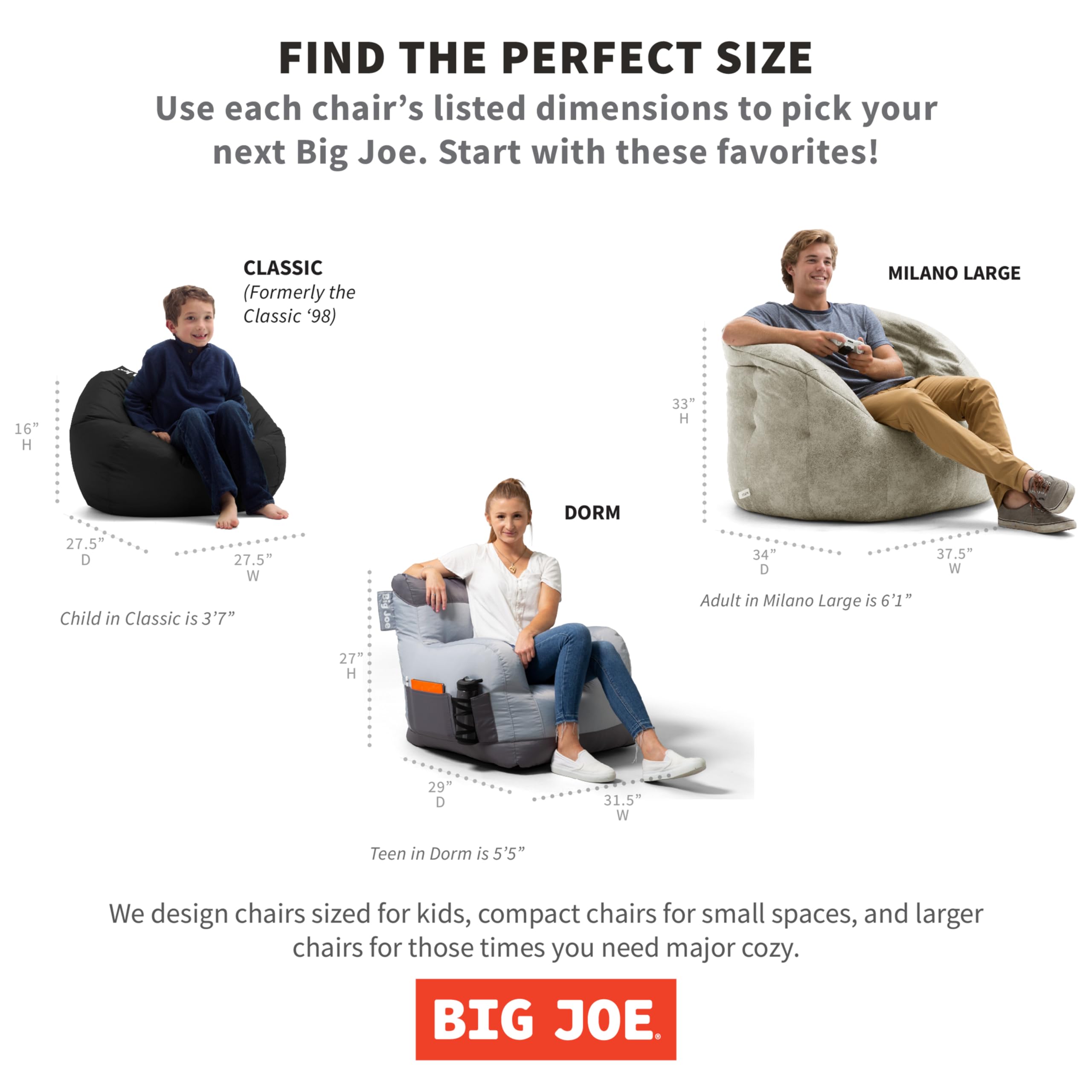 Big Joe Classic portable design relocates between rooms easily