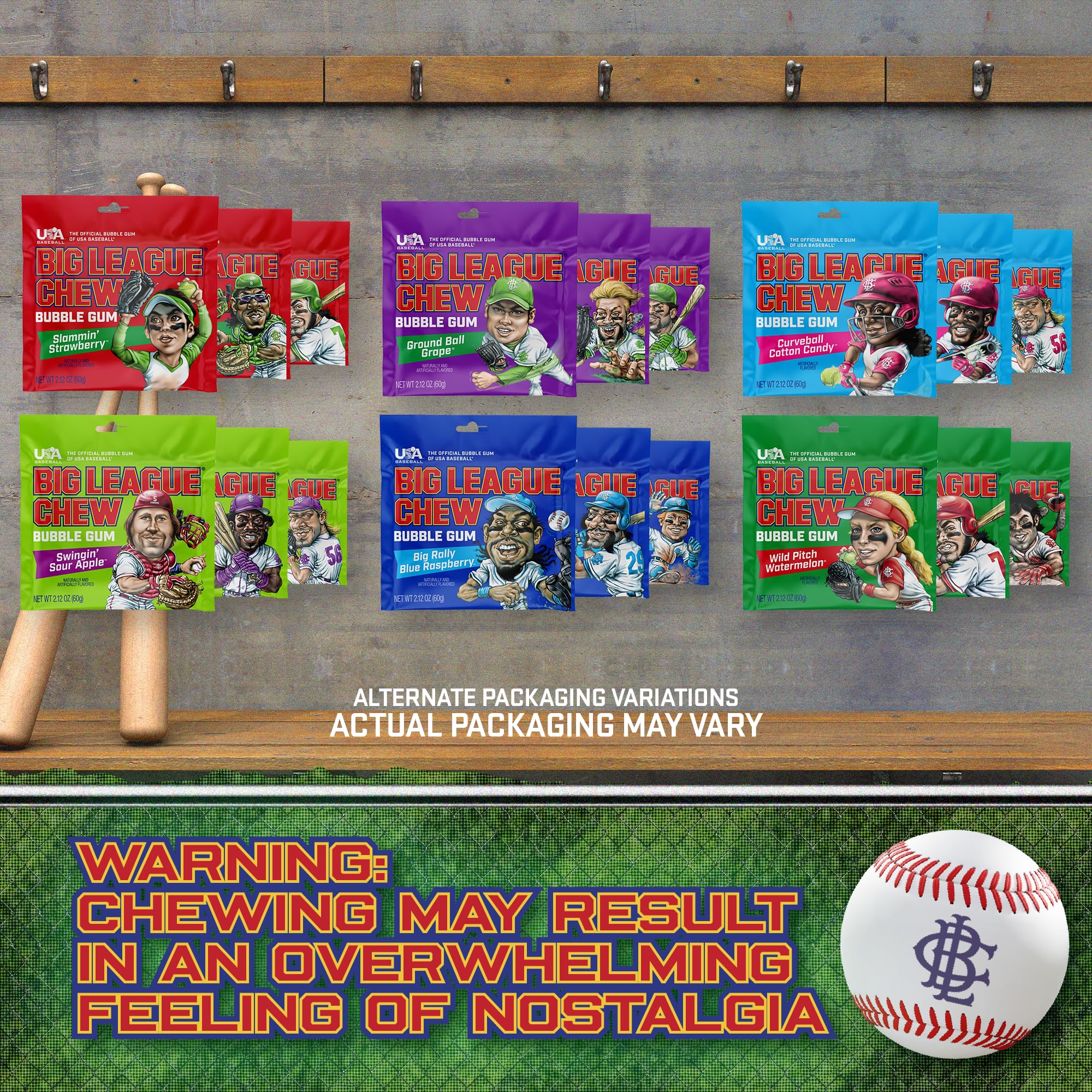 Big League Chew strawberry packet brings a nostalgic, fruity chew option.