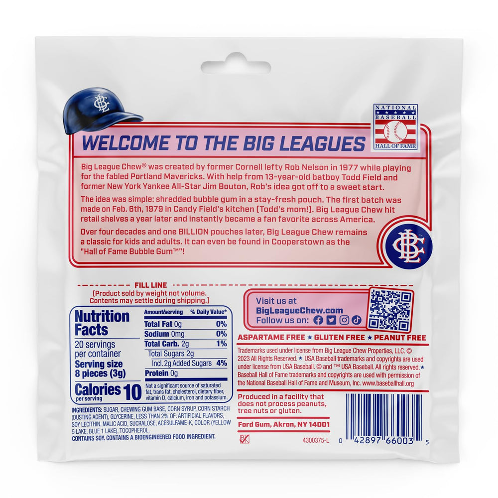 Big League Chew Wild Pitch Watermelon open sachet ready for quick, flavorful innings.