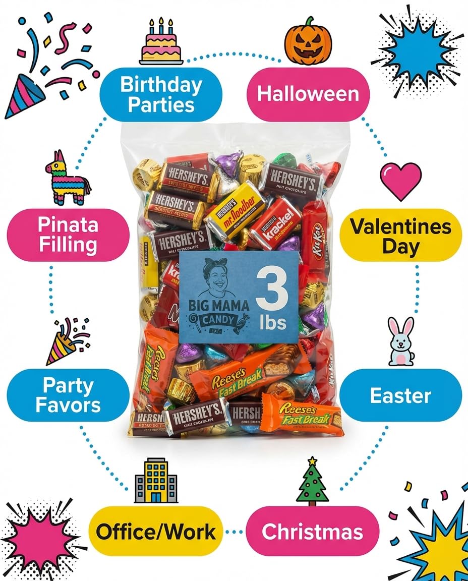 Individually wrapped Big Mama Candy chocolates ensure freshness and safe distribution.