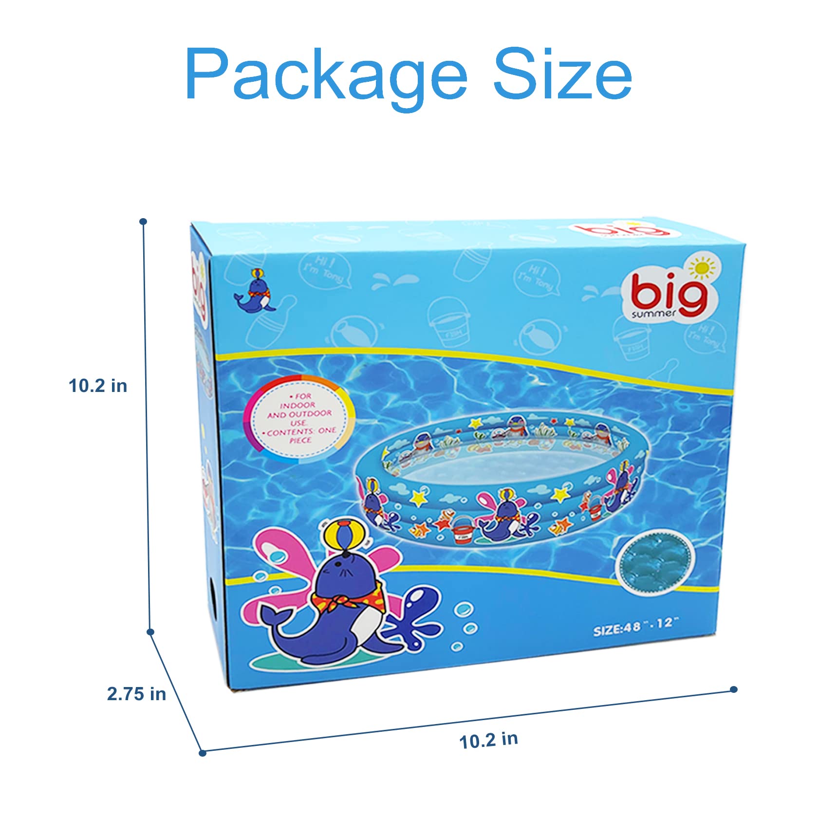 Big Summer 3 Rings Kiddie Pool blue, transitions from baby bath to sand pit and toys.