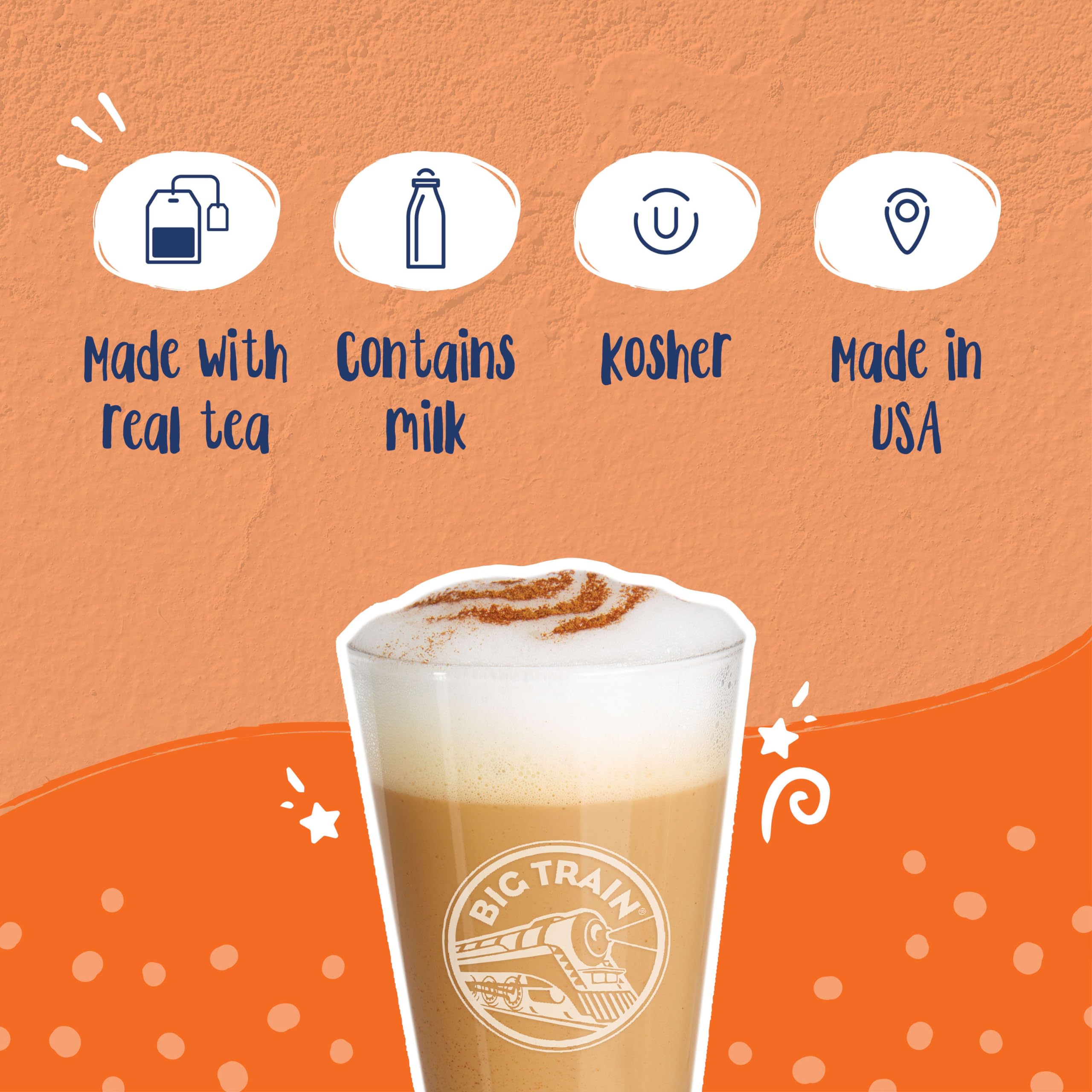 Big Train No Sugar Added Vanilla Chai scoops ensure easy, precise mixing.