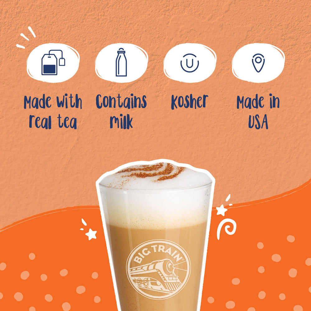 Big Train No Sugar Added Vanilla Chai scoops ensure easy, precise mixing.