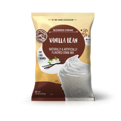 Big Train Vanilla Bean Blended Creme powder poured for effortless at-home beverages.