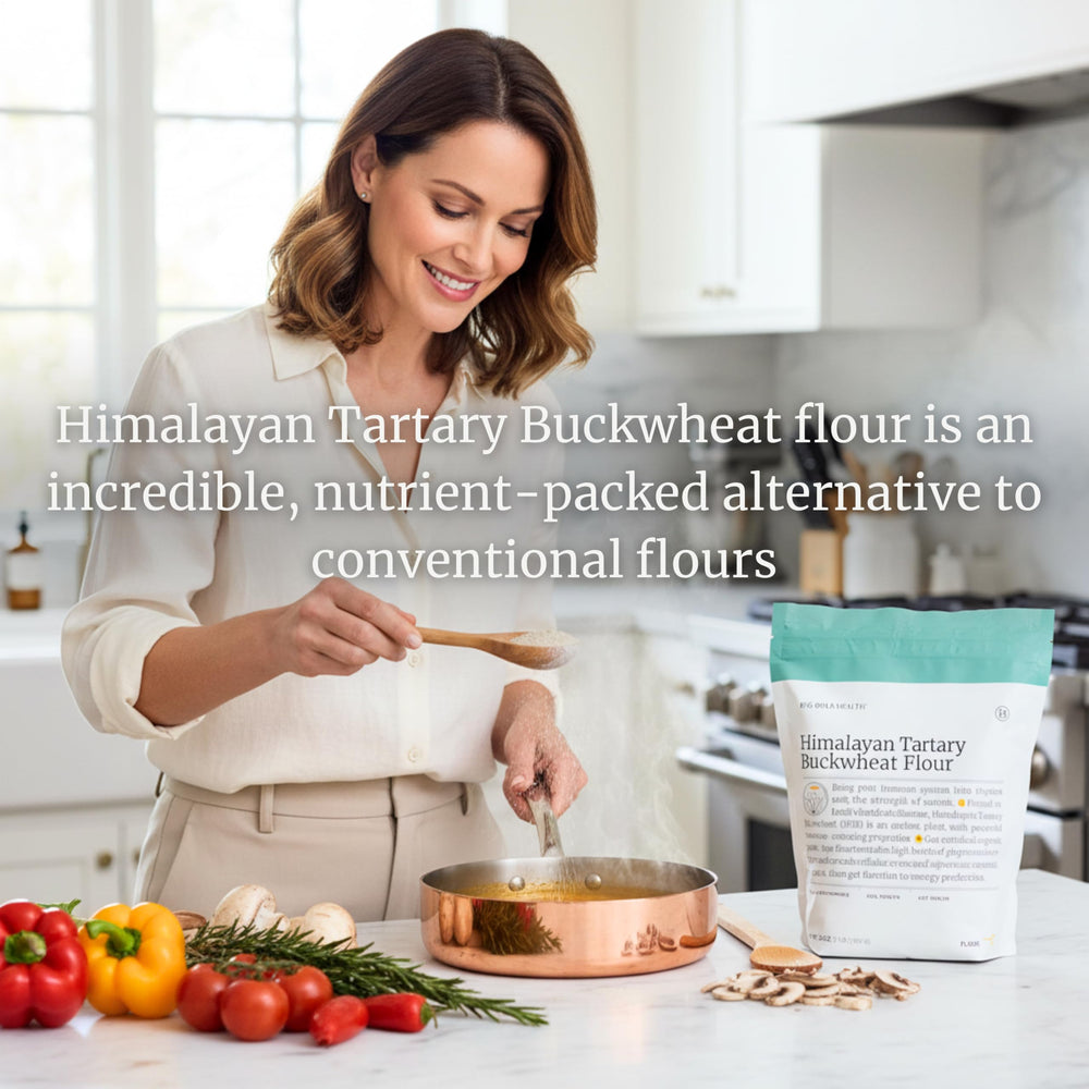 Big Bold Health buckwheat flour scoop with antioxidants and minerals focus