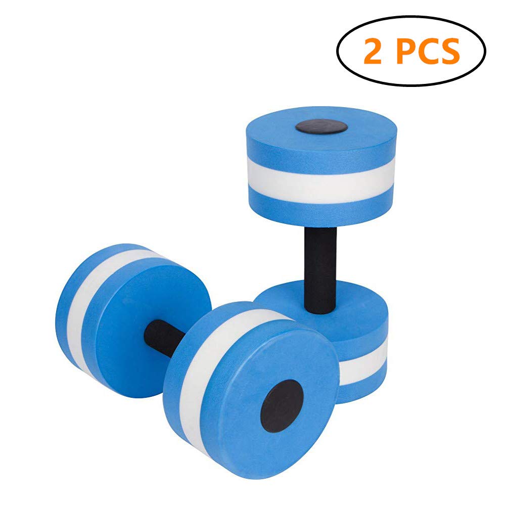 BigBoss aquatic dumbbells pair with EVA foam grip for buoyant upper body workouts.