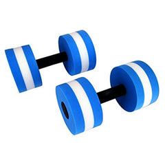 Closeup of BigBoss water aerobics dumbbells showing foam texture and comfortable grip.