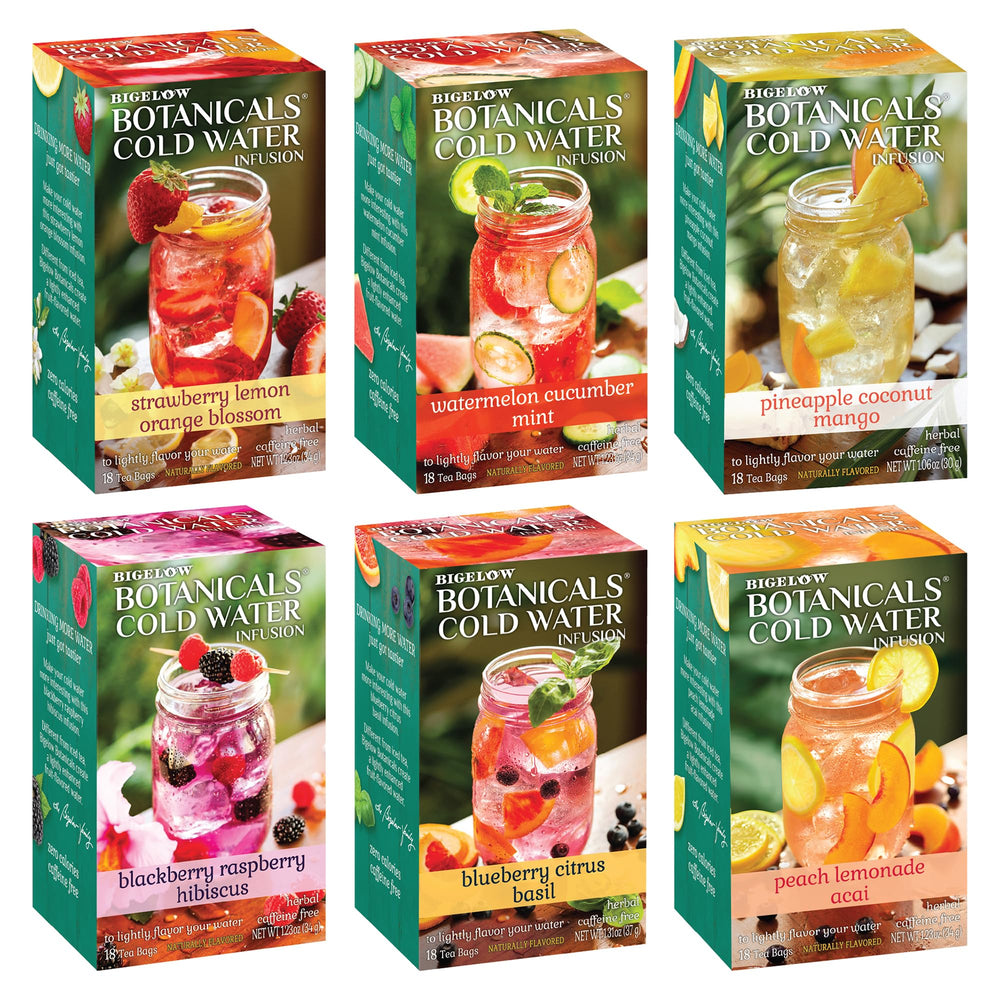 Bigelow Botanicals Cold Water Infusion Cranberry flavor tea bags deliver refreshing water
