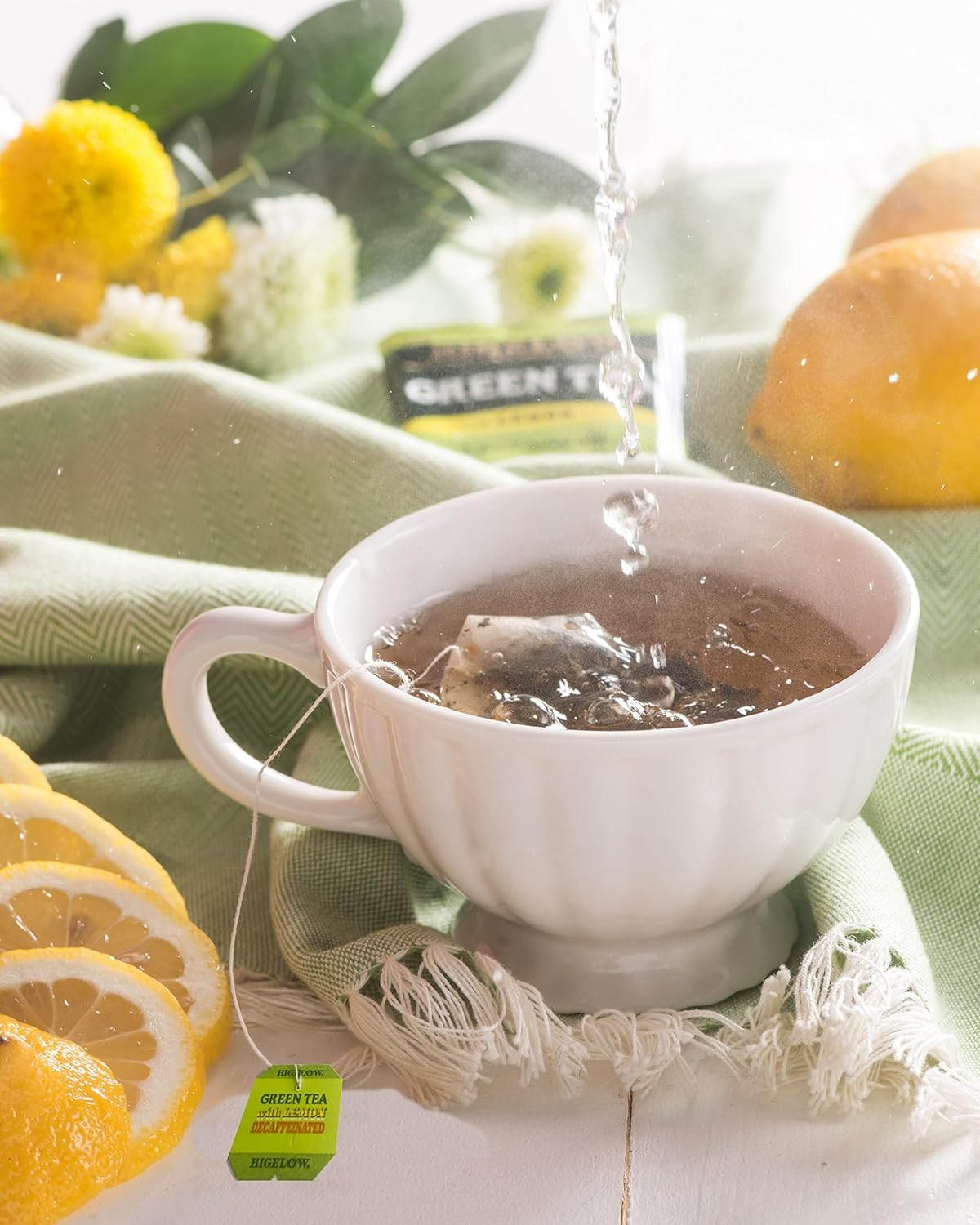 Inside view of Bigelow tea bags individually wrapped for peak freshness.