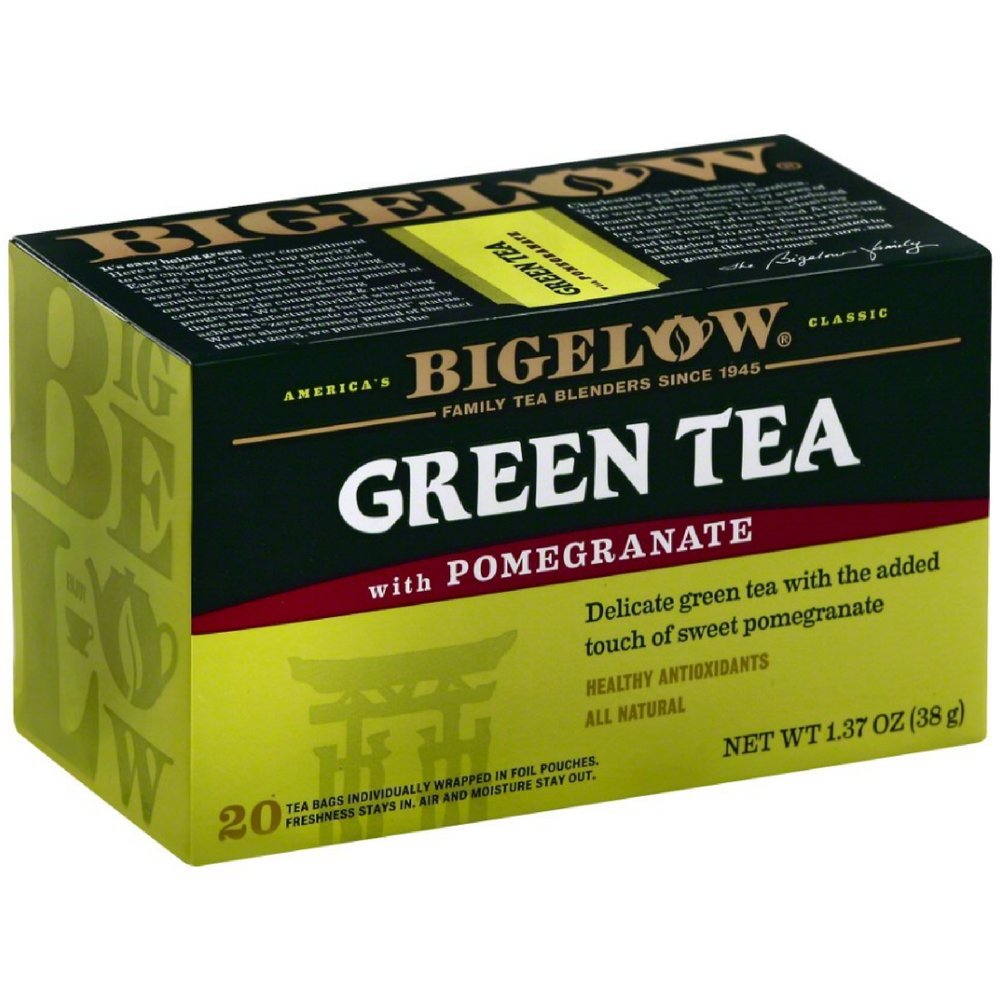 Bigelow Green with Pomegranate tea leaves ready to brew for a refreshing moment