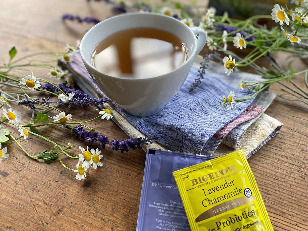 Individually wrapped Bigelow tea bags preserve flavor and aroma for travel