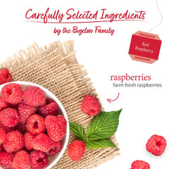 Raspberries and elderberries in the Bigelow Red Raspberry blend