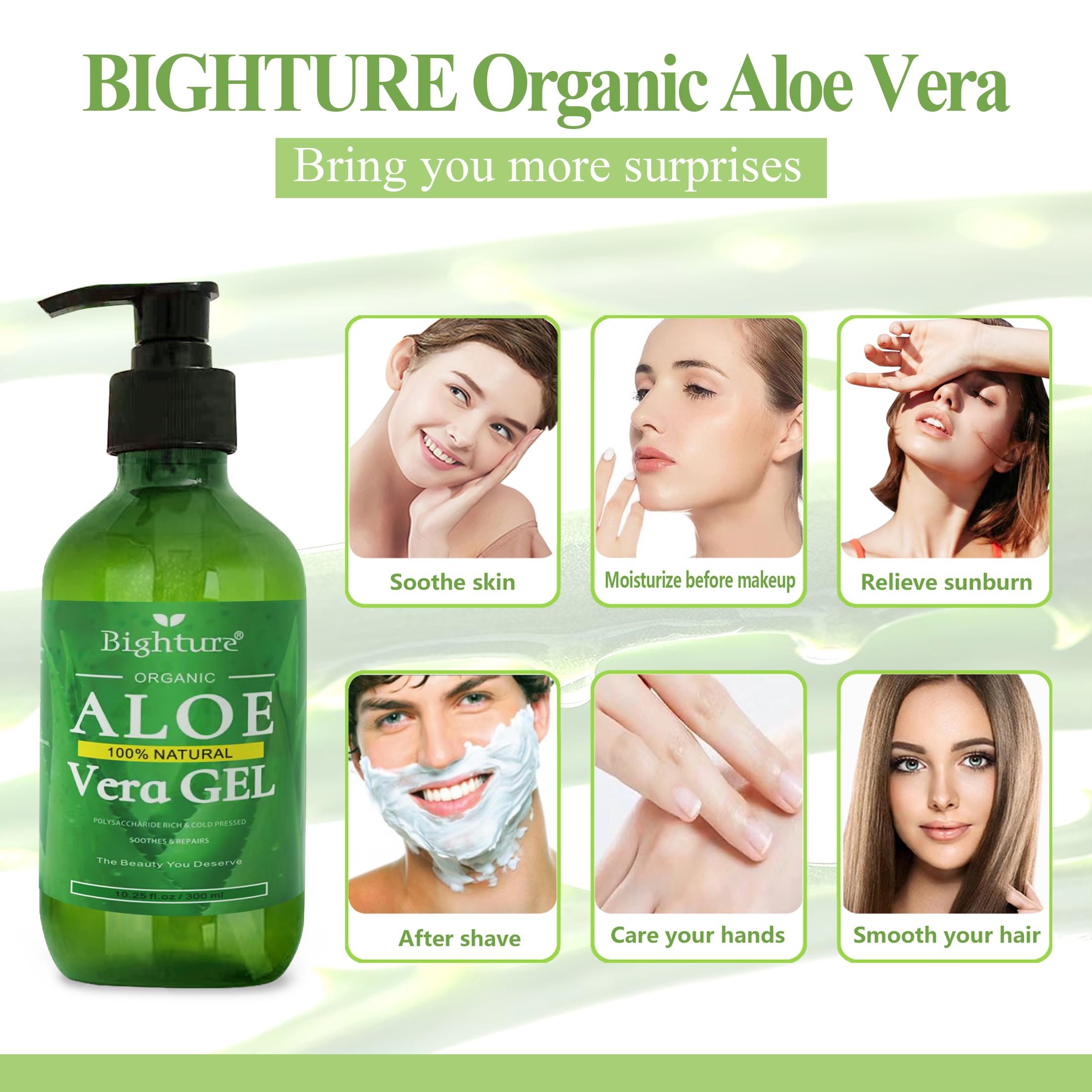 BIGHTURE Aloe Vera Gel for hair moisture and shine