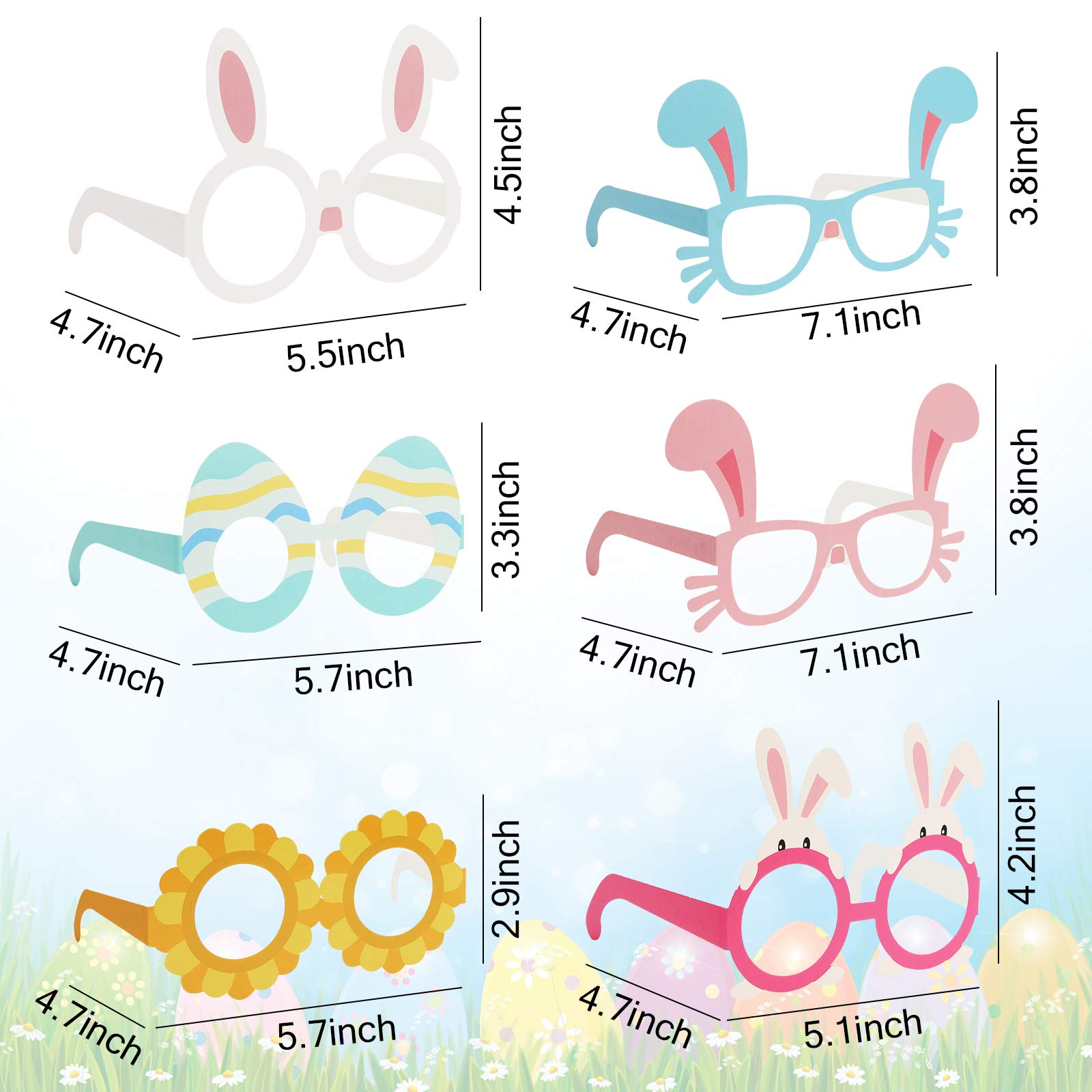 BigOtters sunflower glasses, bright decorative prop for Easter
