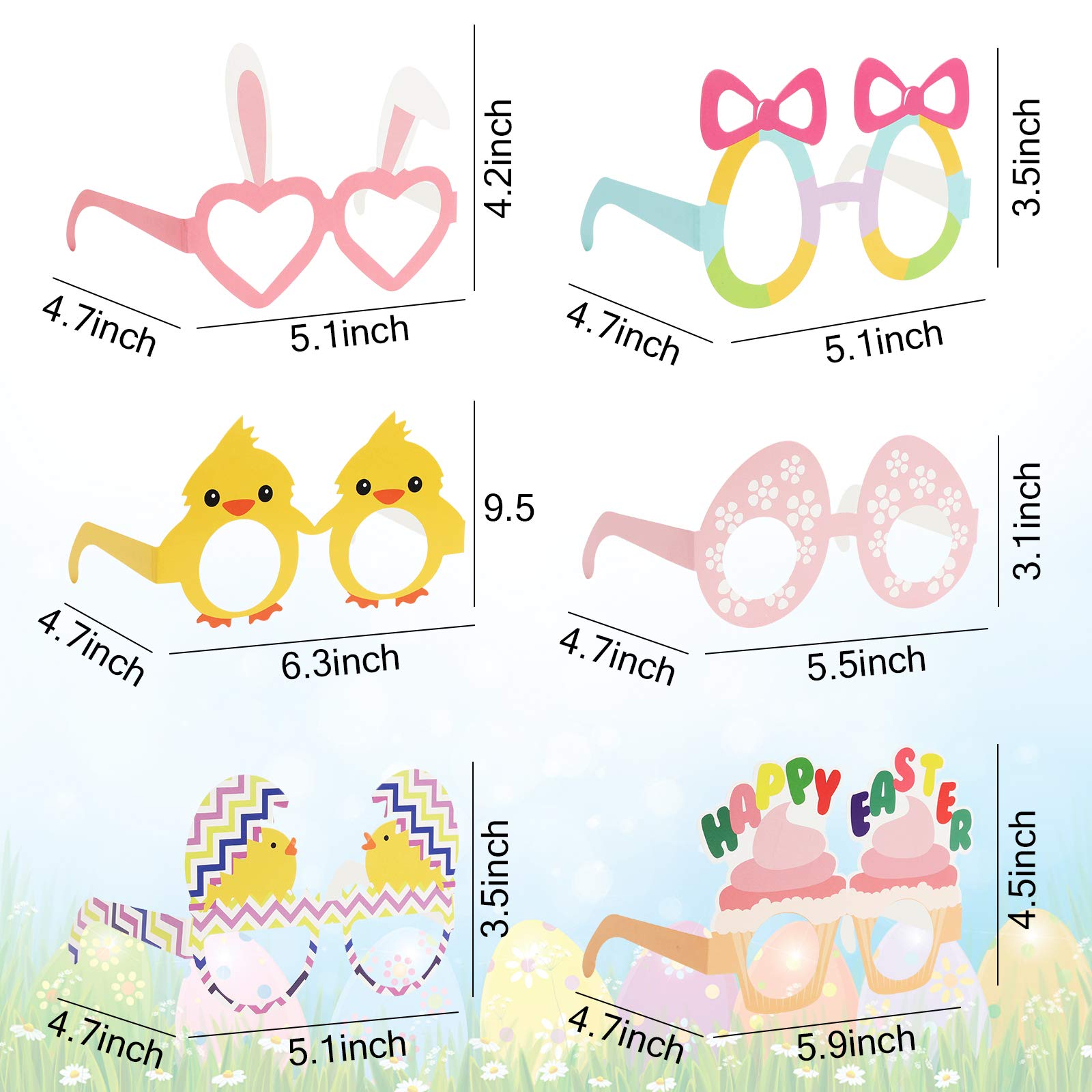 BigOtters Easter glasses variety collection, 12 styles for celebrations