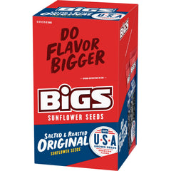 Package of BIGS seeds highlighting twelve 2.75-ounce bags for portability