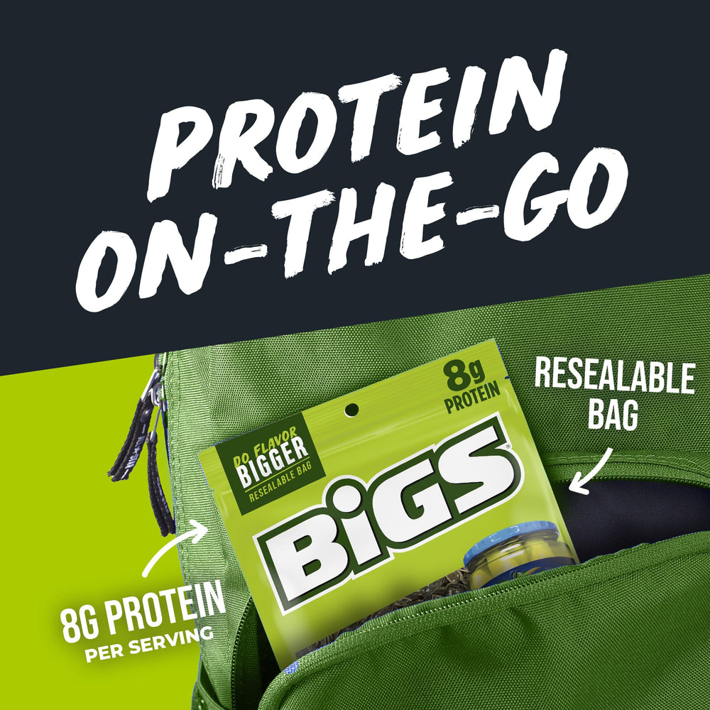 BIGS Vlasic Dill Pickle Seeds snack time setup for sharing at a gathering.