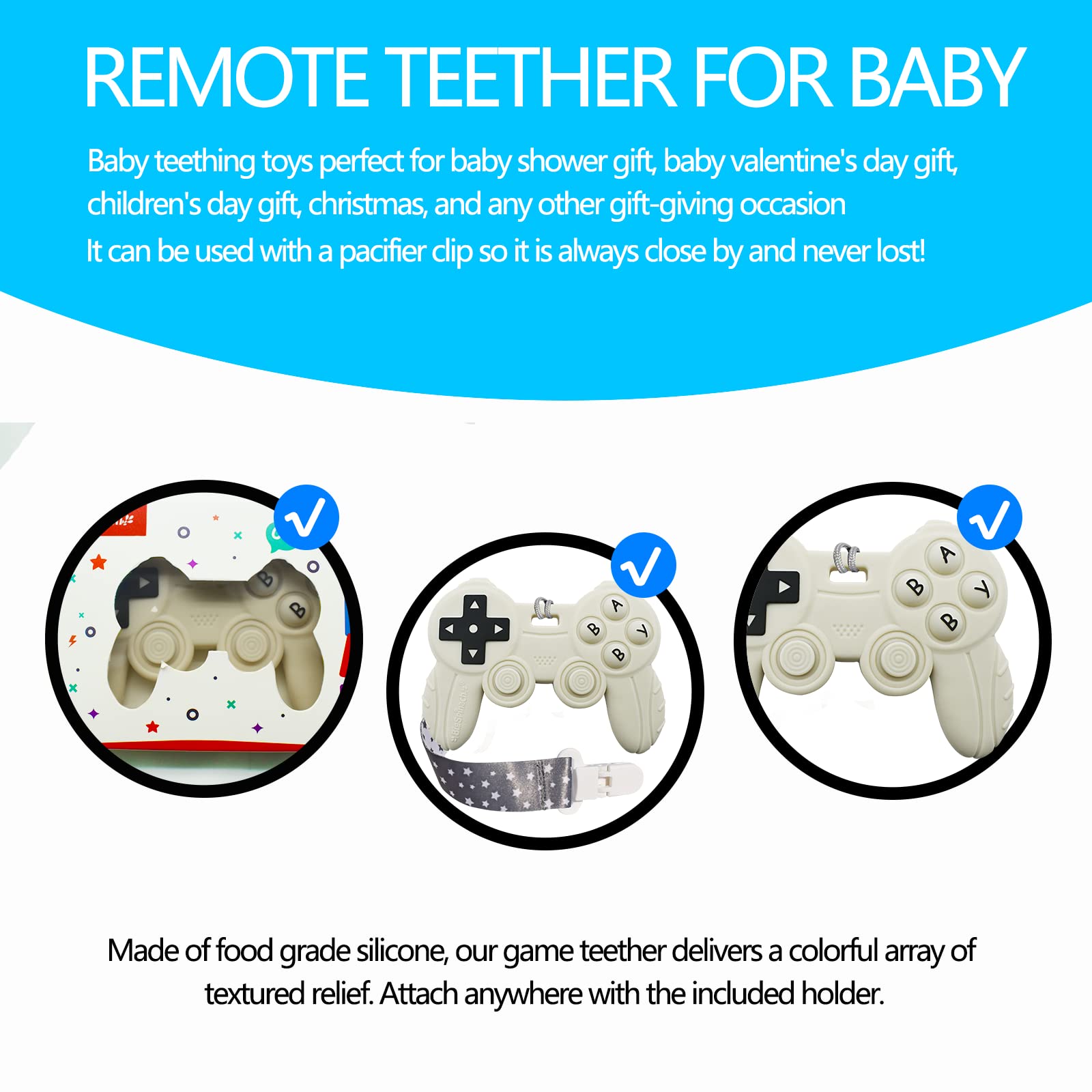 BIGSPINACH valentines gift teether combines cuteness with practical baby toy use.
