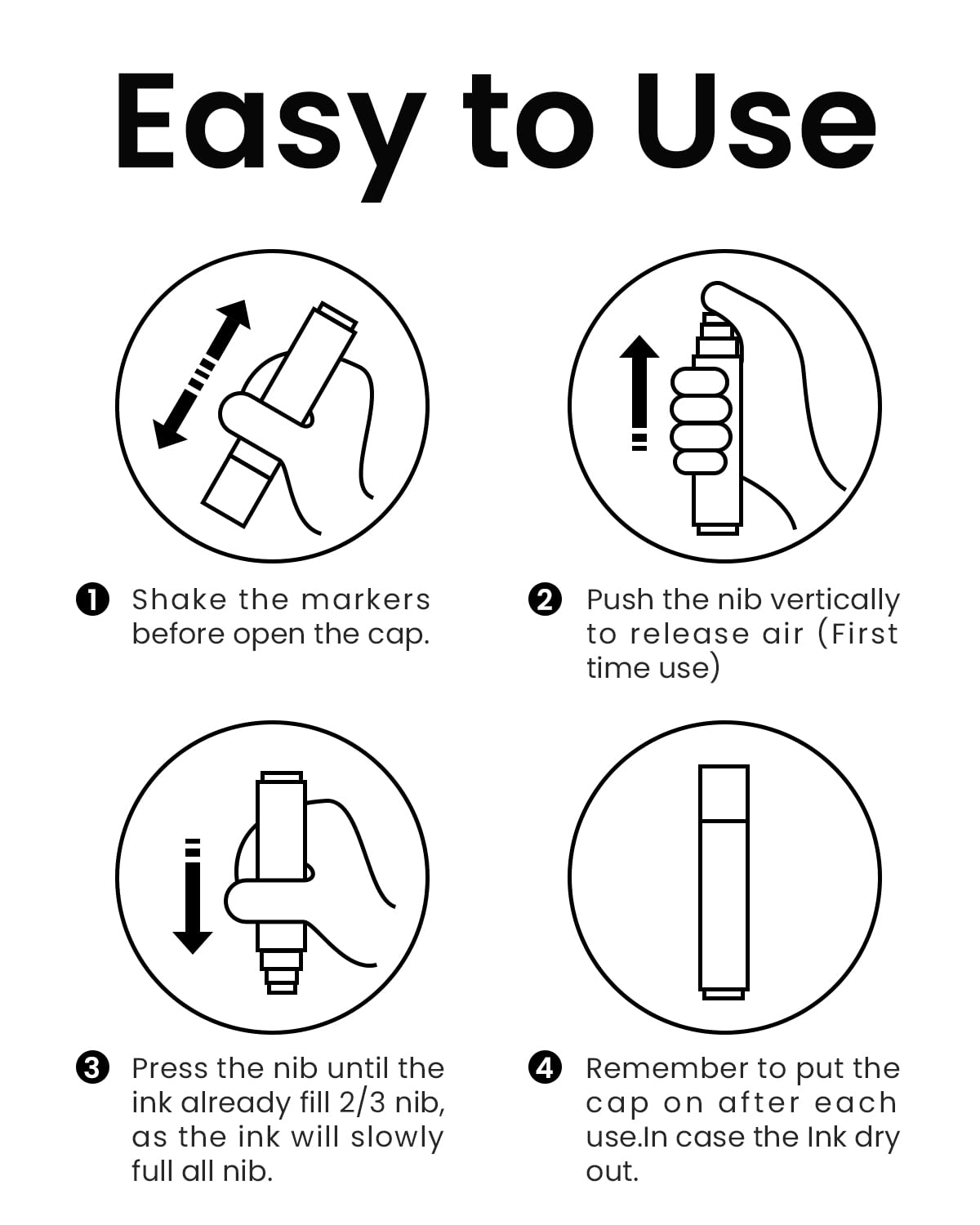 BIGTHUMB reliable markers, non-toxic and safe for artists and crafters.
