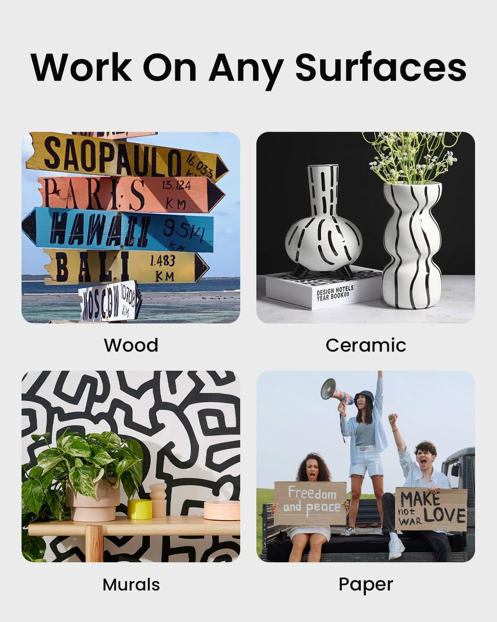 BIGTHUMB bold black ink flows smoothly for posters and signs.