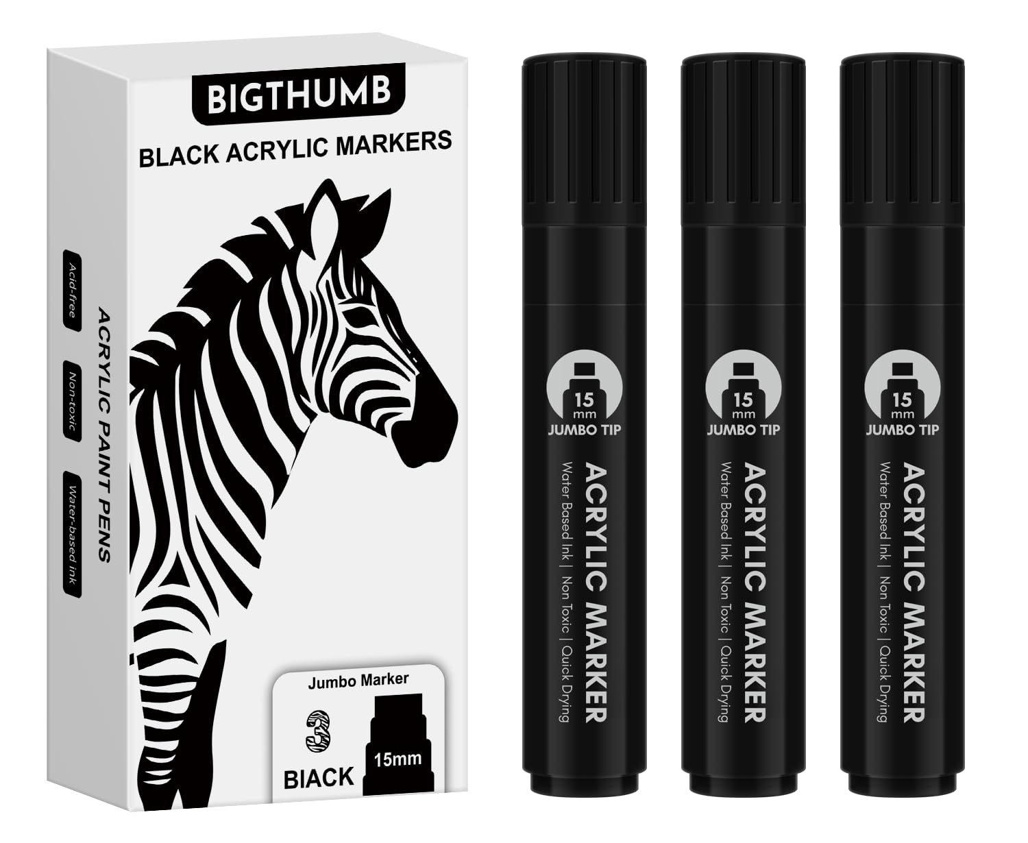 BIGTHUMB pump-action jumbo marker enables smooth ink control for precise lines.