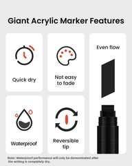 BIGTHUMB wide 15mm tip marker on canvas delivers broad coverage.