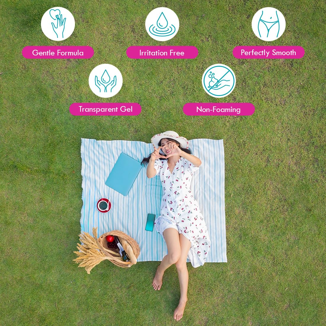 Bikini Zone gel applied to bikini area reduces irritation during shaving
