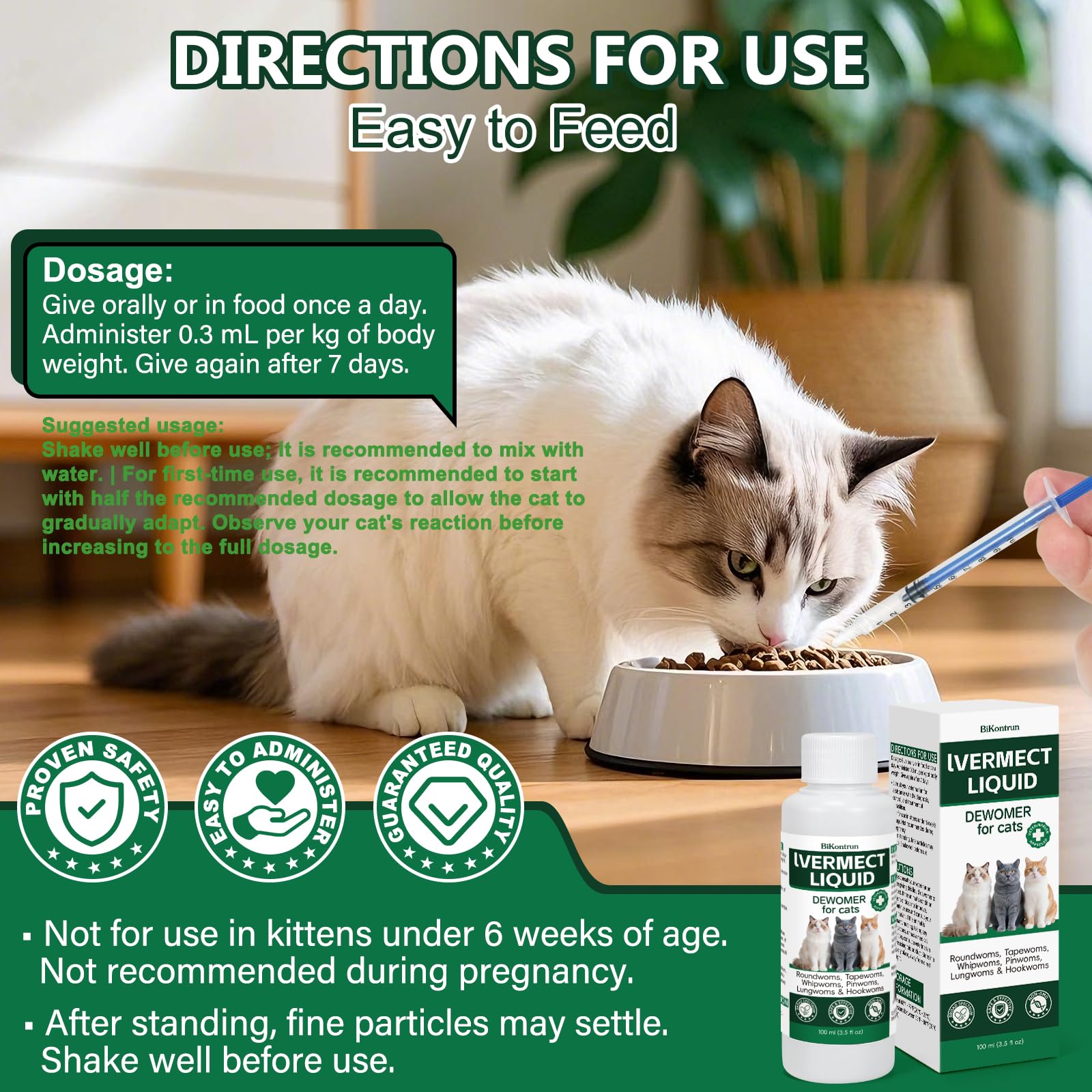BiKontrun dewormer for cats care setup with cat care routine