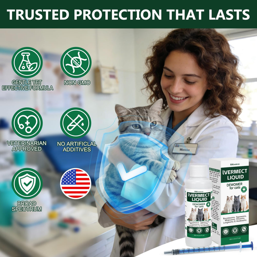 BiKontrun dewormer for cats dispensing pour demonstrates simple application
