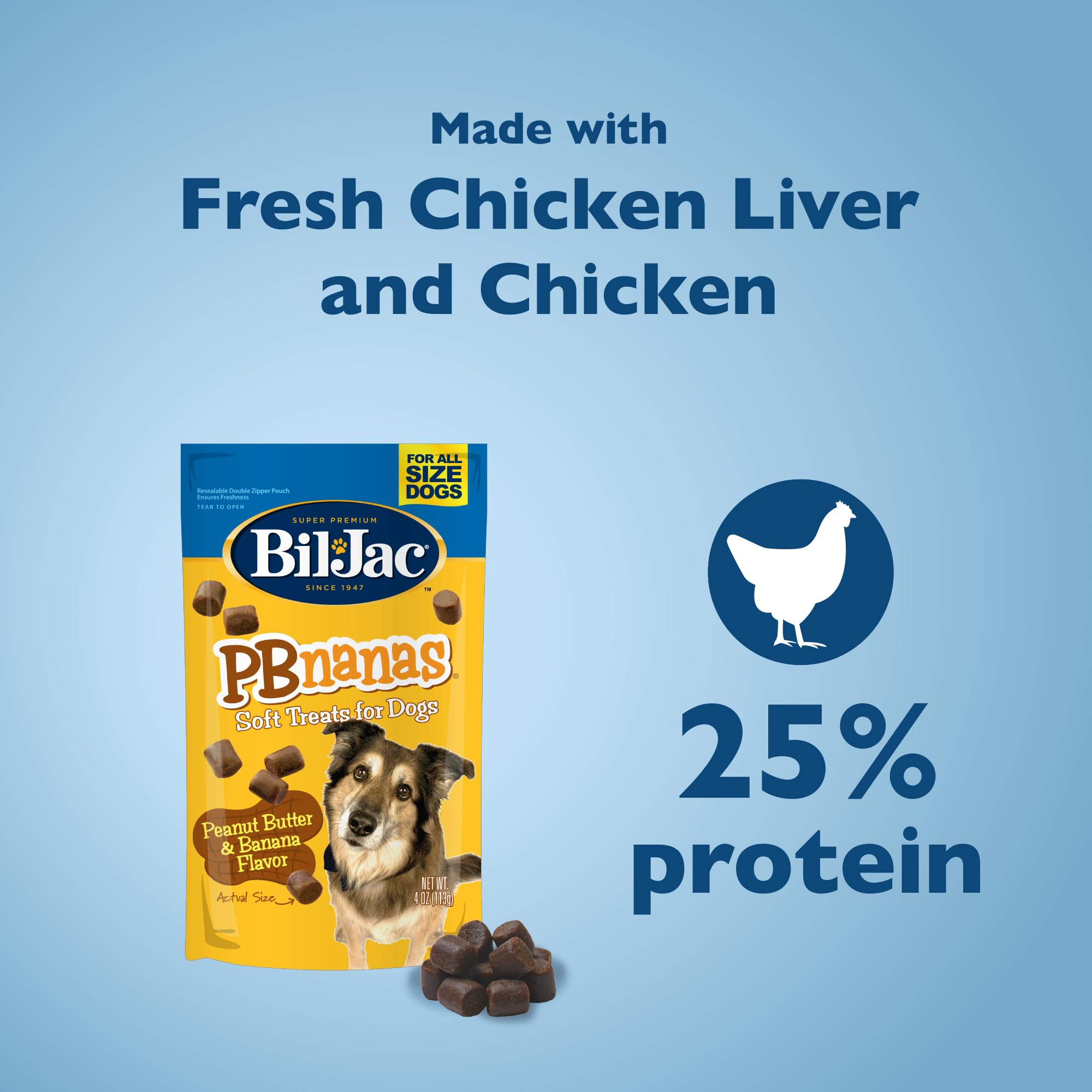 Small bite-size Bil-Jac PB-Nanas perfect for training sessions.