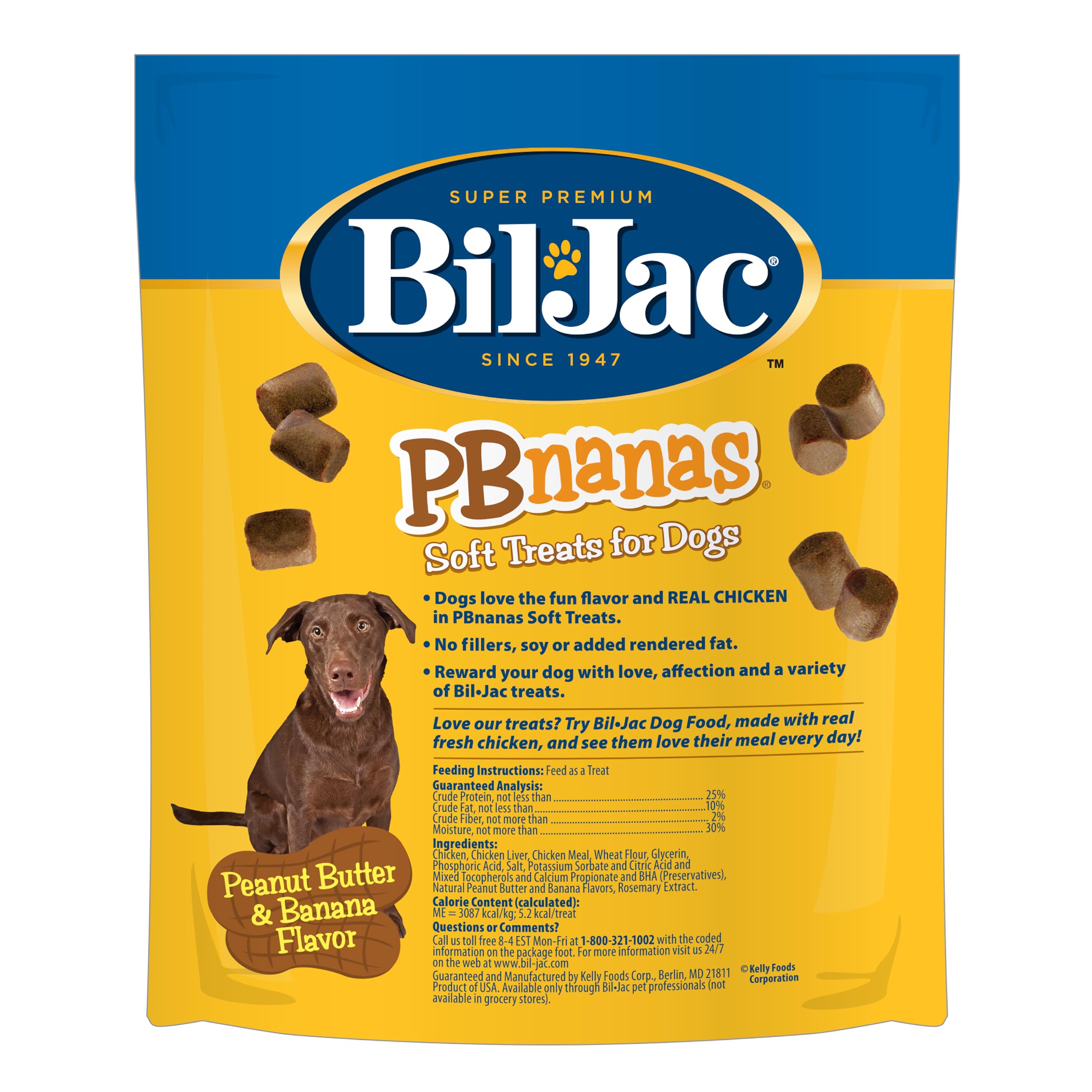 Close-up of Bil-Jac PB-Nanas texture; soft and easy to chew.