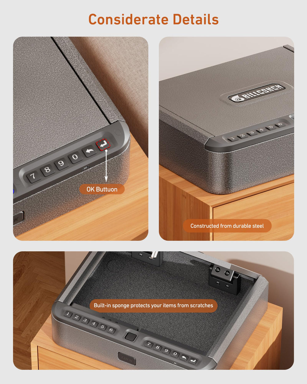 BILLCONCH authorized setup in nightstand with organized space