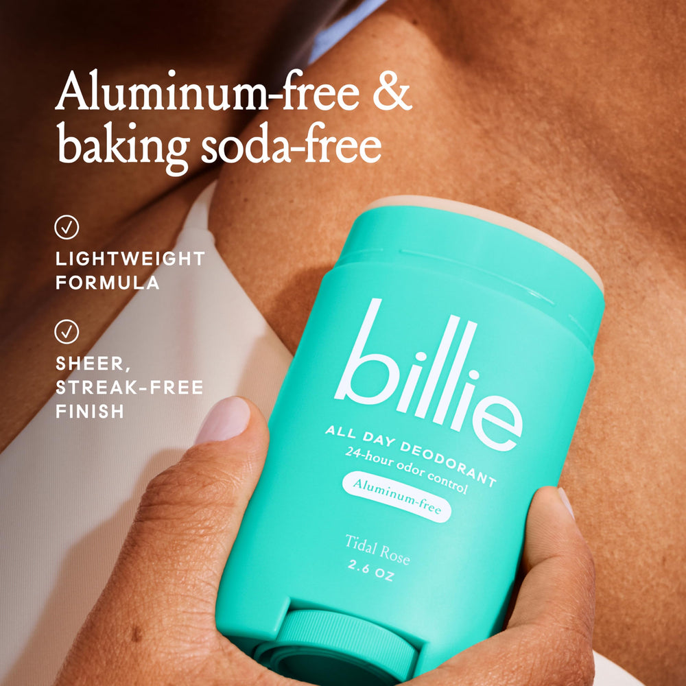 Billie All Day Deodorant Tidal Rose application stroke illustrates smooth, even coverage.