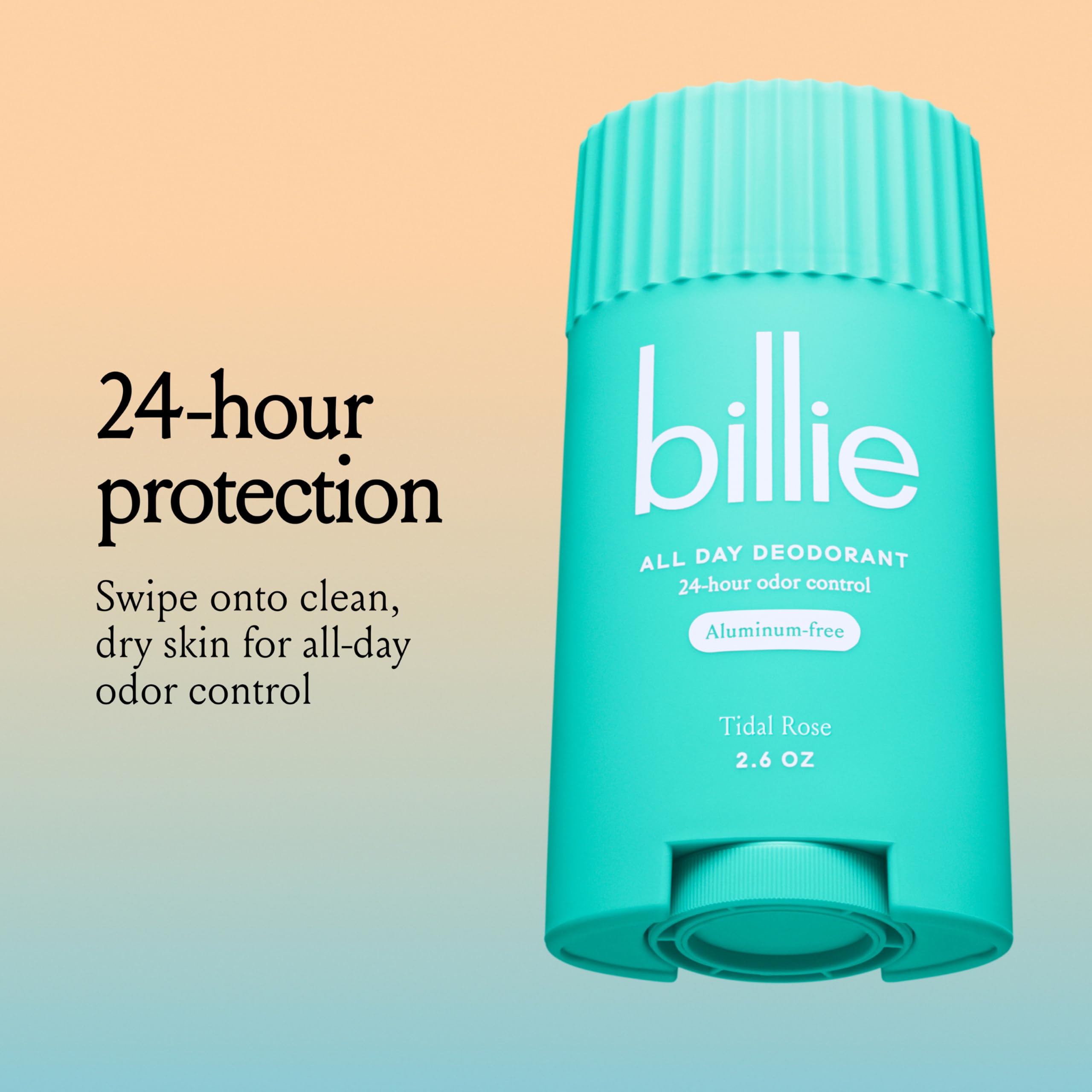 Billie All Day Deodorant Tidal Rose swatch on skin demonstrates lightweight, breathable texture.