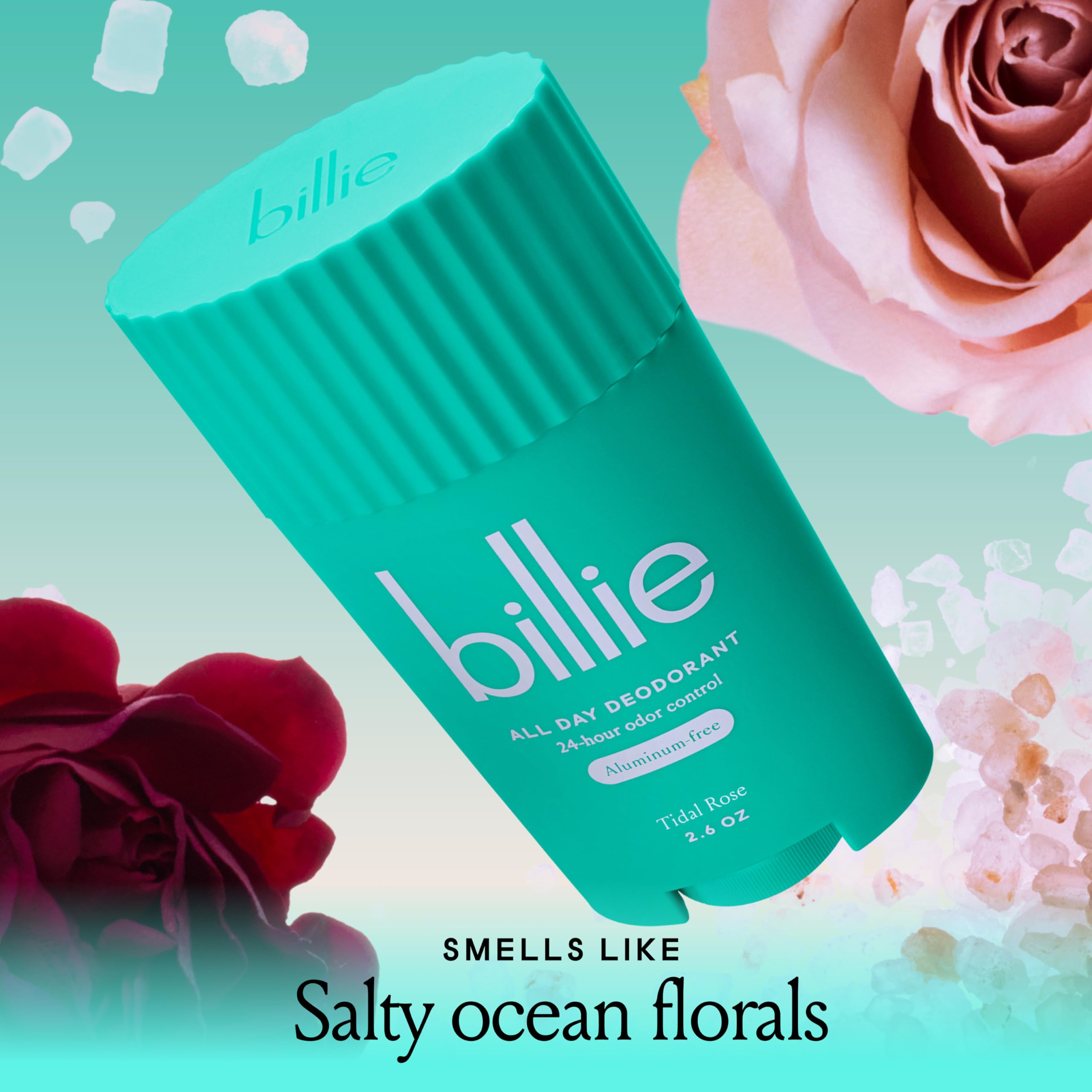 Billie All Day Deodorant Tidal Rose texture shows sheer, balmy finish.