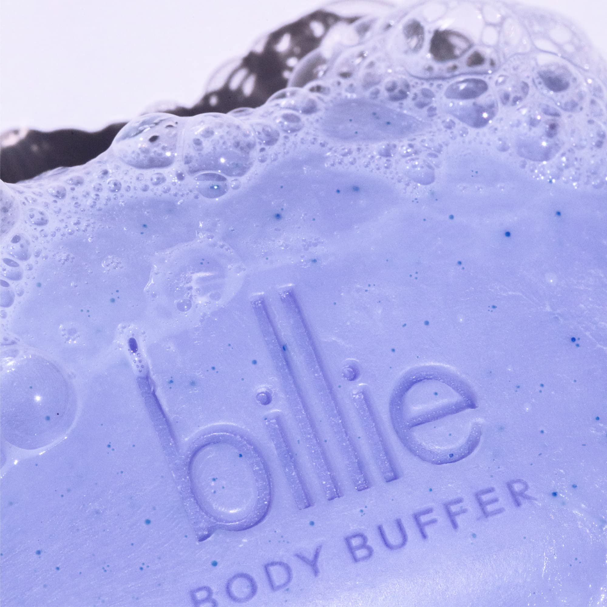 Billie Body Buffer aloe and shea nourish skin for gentle hydration.