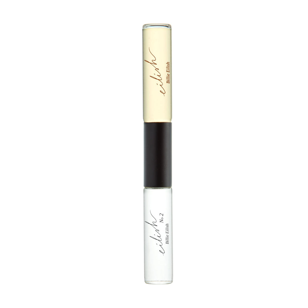 Billie Eilish dual rollerball packaging, travel-friendly design for on-the-go use.