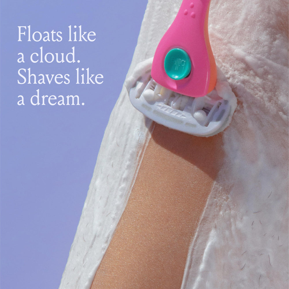 Billie SkyFoam Shave Gel Lavender Milk scent elevates shower experience.