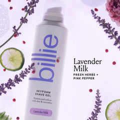 Billie SkyFoam Shave Gel activates with water to create airy lather.