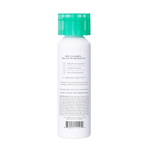 Billie Whipped Shave Cream tea tree oil ingredient close-up showcases pore-clearing benefits