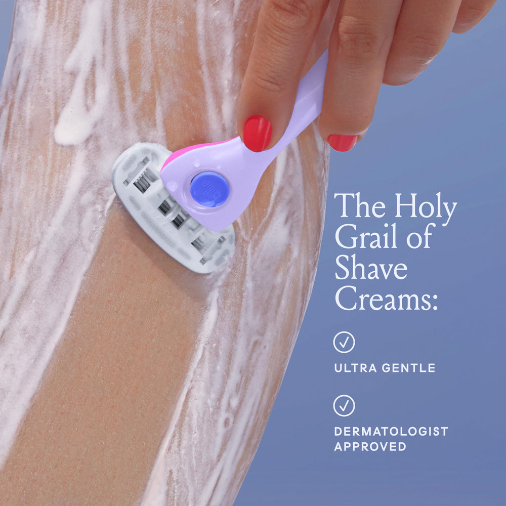 Billie Whipped Shave Cream dense-to-airy foam texture forming a protective barrier.