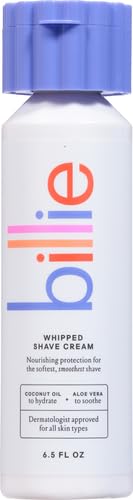 Billie Whipped Shave Cream foam texture demonstrates fluffy barrier for smooth razor glide.