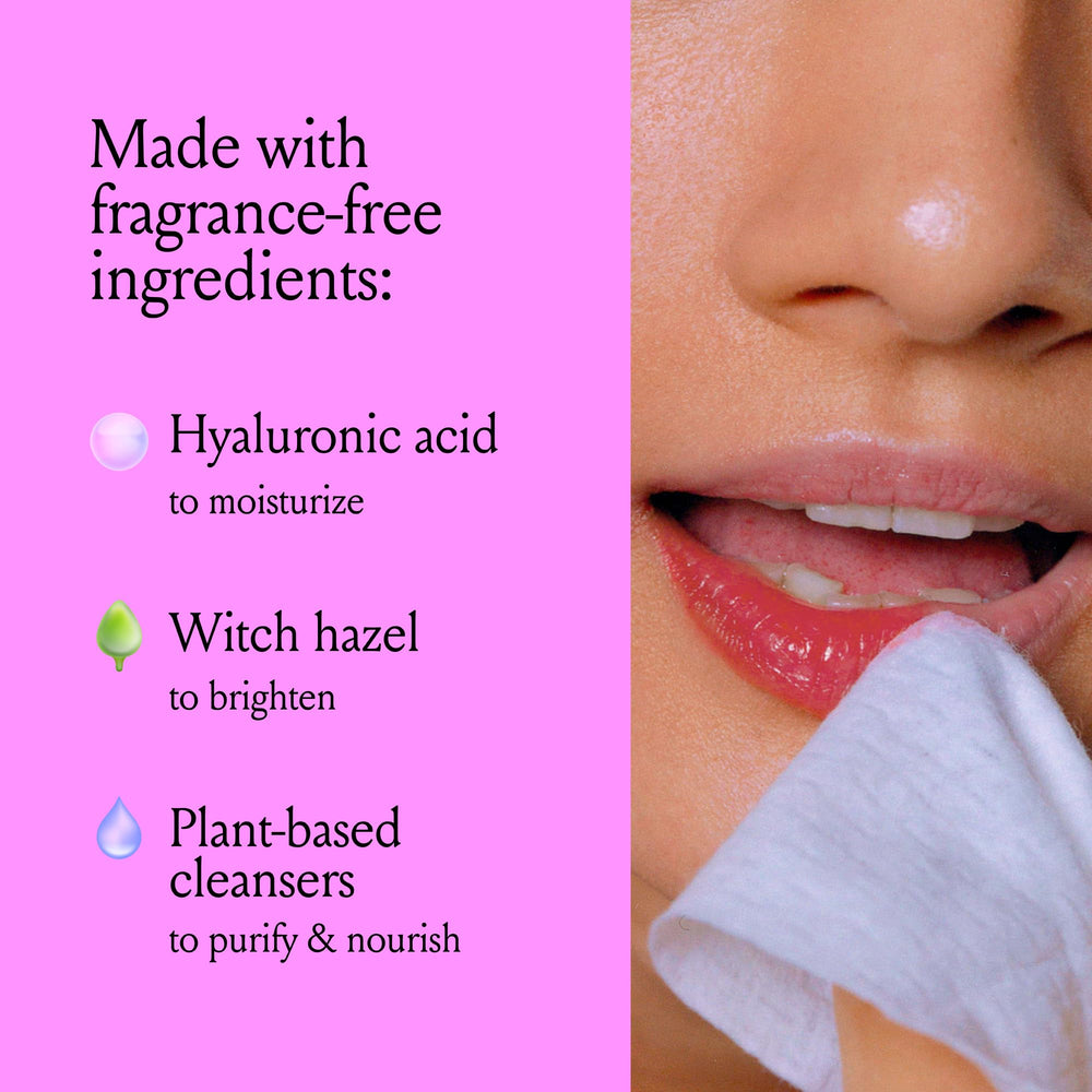 Billie Wonder Wipes remove makeup in one swipe for quick cleansing.