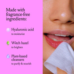 Billie Wonder Wipes remove makeup in one swipe for quick cleansing.