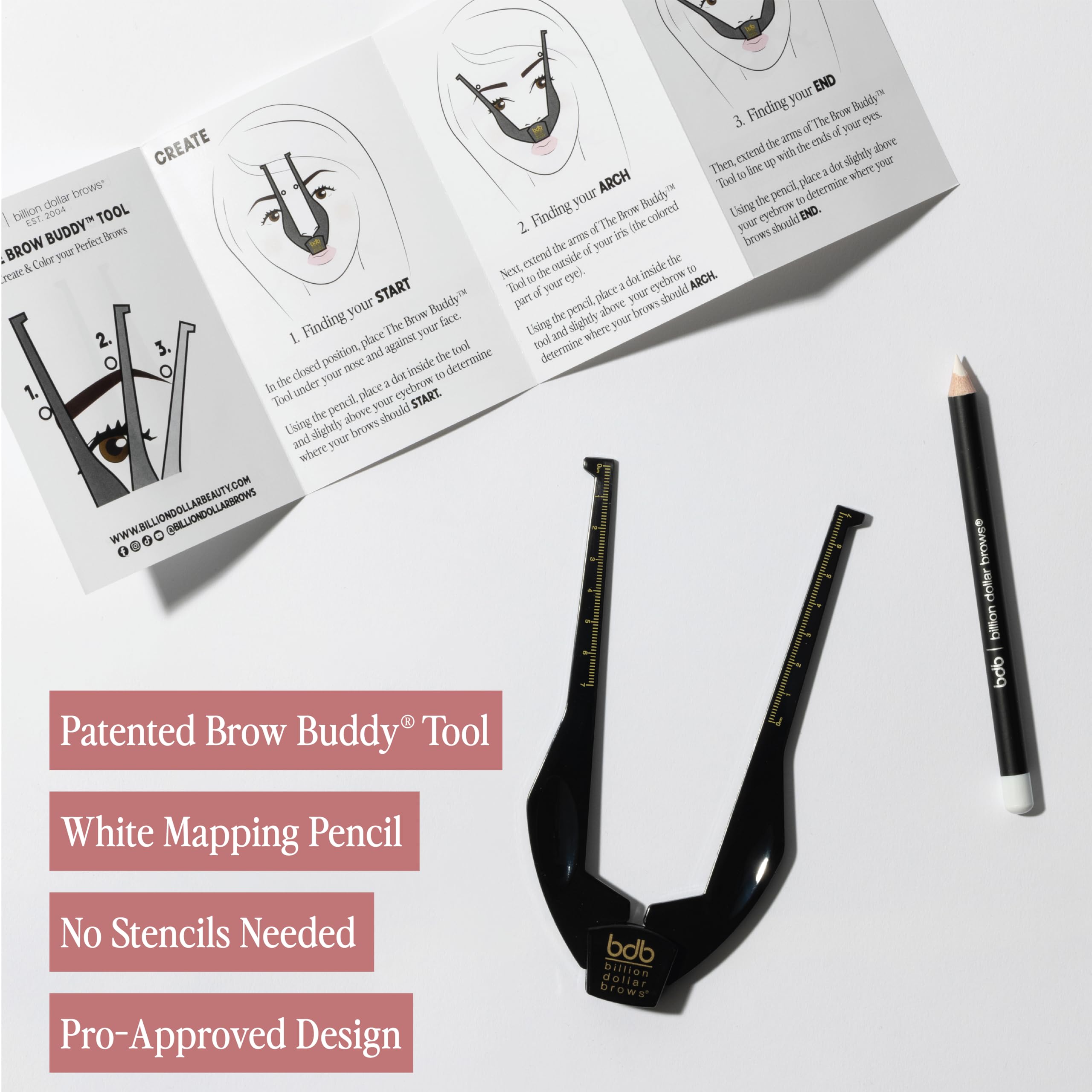 Billion Dollar Brows Brow Buddy application tools for beginner-friendly precision